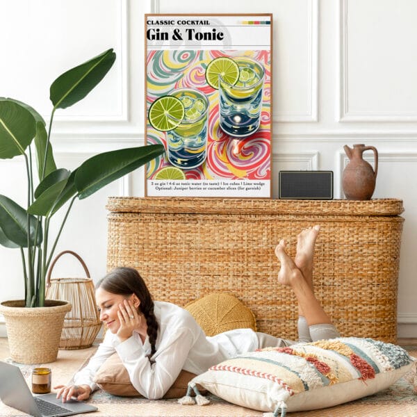 Picture frame mockup psd with bohemian home decor Picture frame mockup psd with bohemian home decor