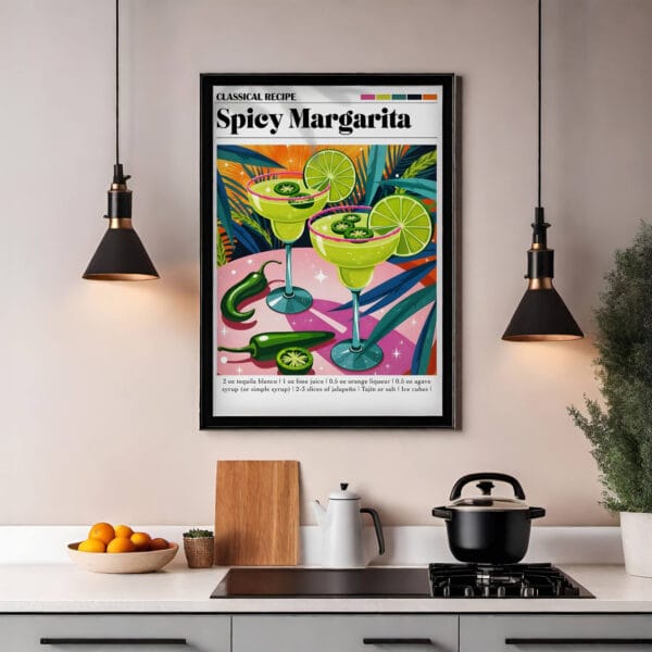 Spicy-Margarita kitchen 1 a framed picture on a wall