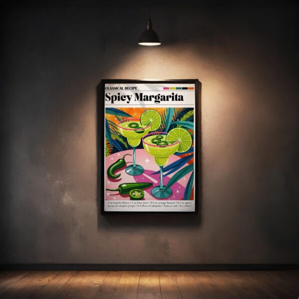 Spicy-Margarita spot a poster on the wall