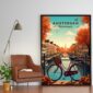 Poster Frame in living room Psd Mockup