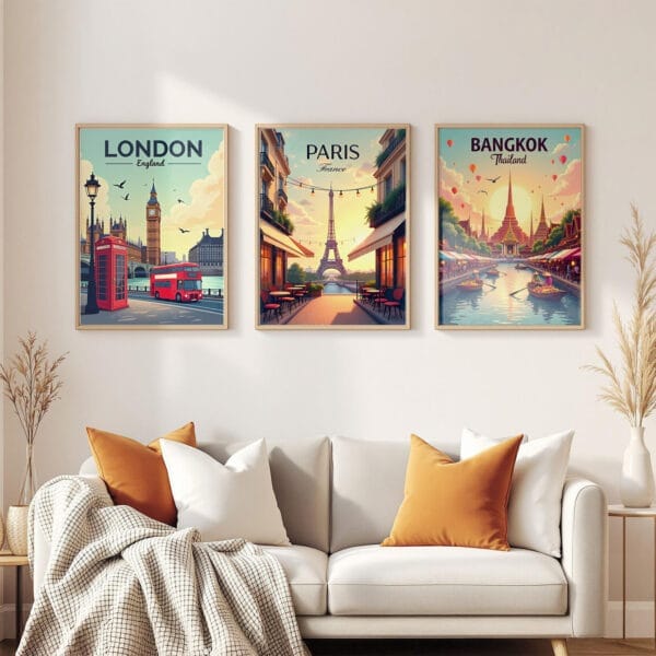 Bangkok-Tahiland 3-frames-wall Bangkok-Tahiland 3-frames-wall