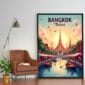 Poster Frame in living room Psd Mockup