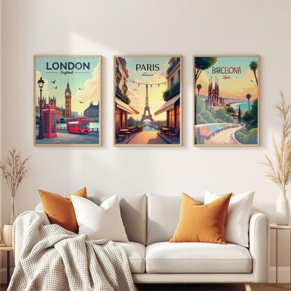 Barcelona-Spain 3-frames-wall Barcelona-Spain 3-frames-wall