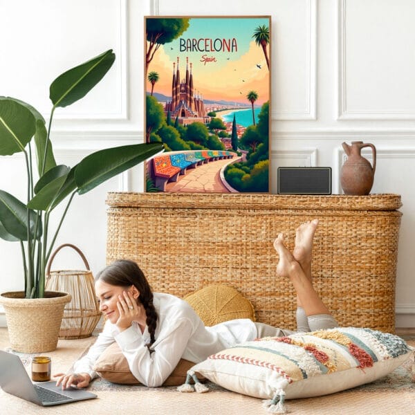 Picture frame mockup psd with bohemian home decor Picture frame mockup psd with bohemian home decor