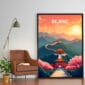 Poster Frame in living room Psd Mockup