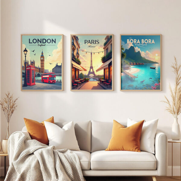 Bora Bora-French Polynesia 3-frames-wall Bora Bora-French Polynesia 3-frames-wall