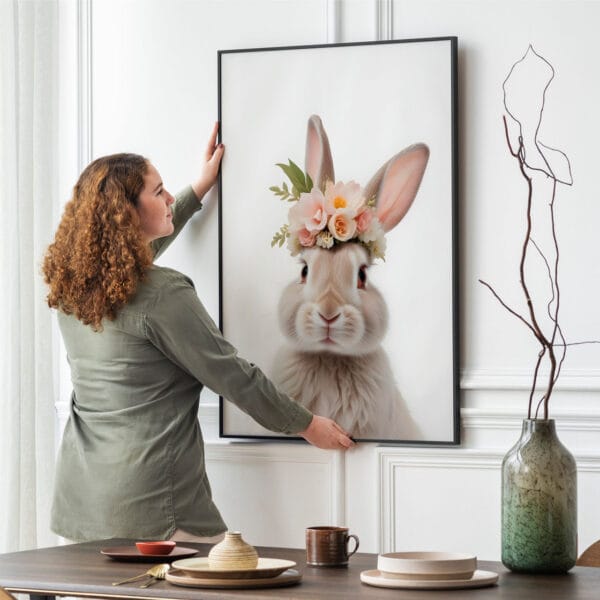 Picture frame mockup psd hanging on wall minimal interior design Picture frame mockup psd hanging on wall minimal interior design