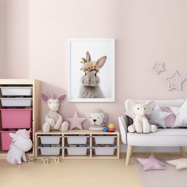 Bunny Nursey Kids Room Wall Art Nursery-1 Bunny Print Nursery Wall Art