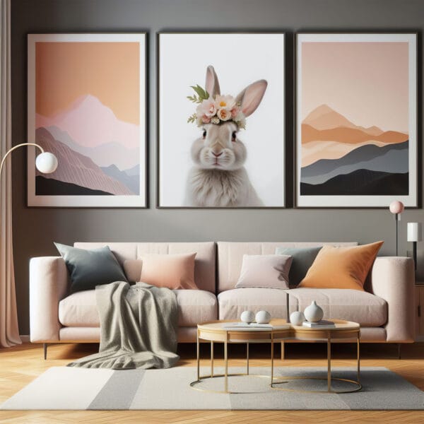 Bunny Nursey Kids Room Wall Art modern 3 Bunny Nursey Kids Room Wall Art modern 3