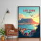 Poster Frame in living room Psd Mockup