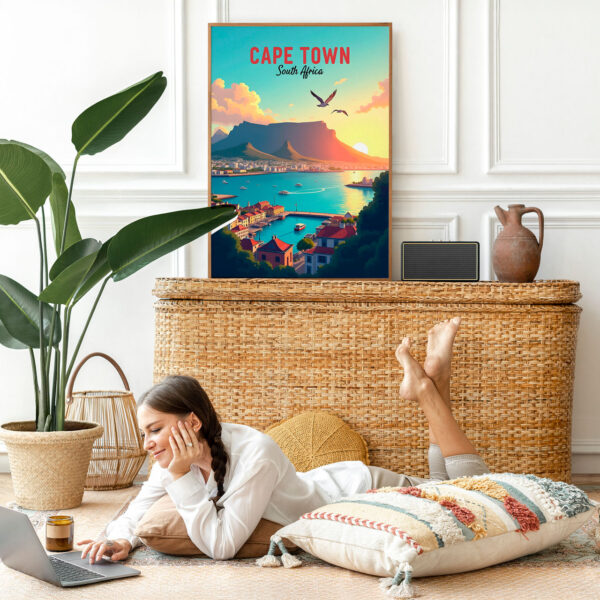 Picture frame mockup psd with bohemian home decor Picture frame mockup psd with bohemian home decor