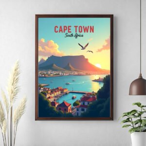 Cape Town Wall Art – Table Mountain, Robben Island & V&A Waterfront | Perfect Travel Gift