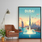 Poster Frame in living room Psd Mockup