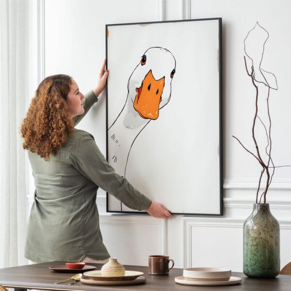 Picture frame mockup psd hanging on wall minimal interior design Picture frame mockup psd hanging on wall minimal interior design