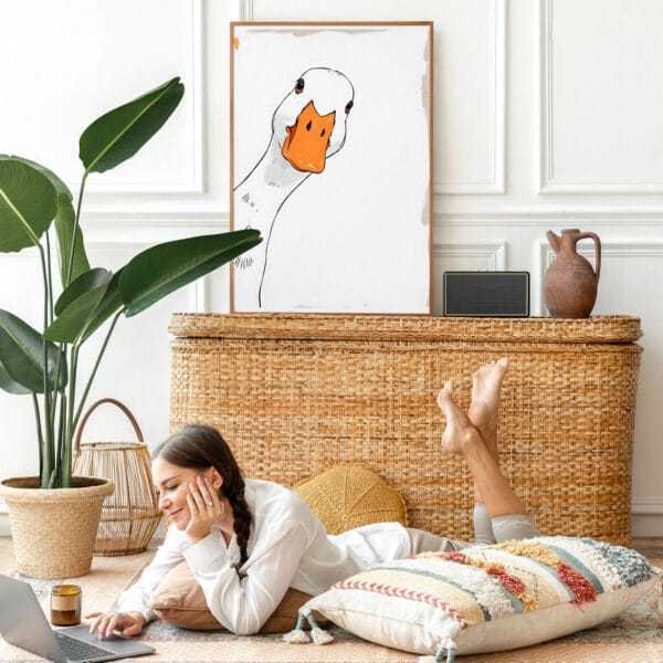 Picture frame mockup psd with bohemian home decor Picture frame mockup psd with bohemian home decor