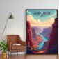 Poster Frame in living room Psd Mockup