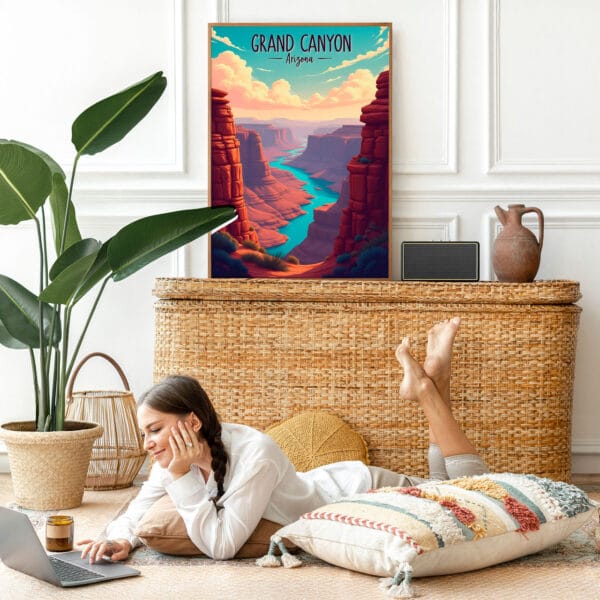 Picture frame mockup psd with bohemian home decor Picture frame mockup psd with bohemian home decor