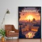 Poster Frame in living room Psd Mockup