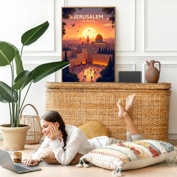 Picture frame mockup psd with bohemian home decor Picture frame mockup psd with bohemian home decor