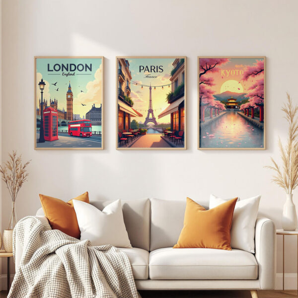 Kyoto-Japan 3-frames-wall Kyoto-Japan 3-frames-wall