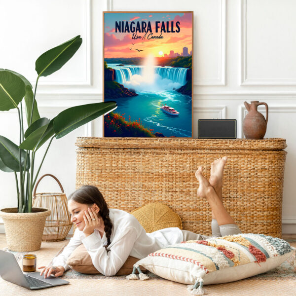 Picture frame mockup psd with bohemian home decor Picture frame mockup psd with bohemian home decor