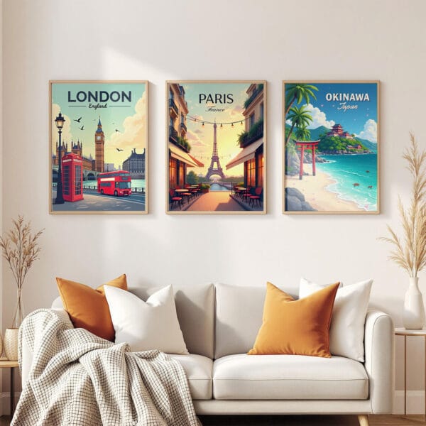 Okinawa-Japan 3-frames-wall Okinawa-Japan 3-frames-wall