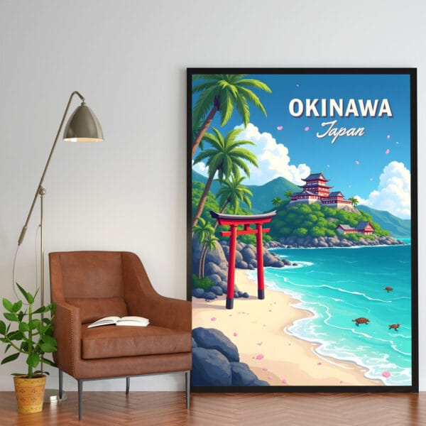 Poster Frame in living room Psd Mockup Poster Frame in living room Psd Mockup