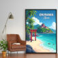 Poster Frame in living room Psd Mockup