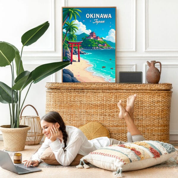 Picture frame mockup psd with bohemian home decor Picture frame mockup psd with bohemian home decor