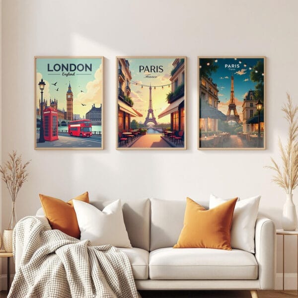 Paris 3-frames-wall Paris 3-frames-wall