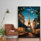 Poster Frame in living room Psd Mockup