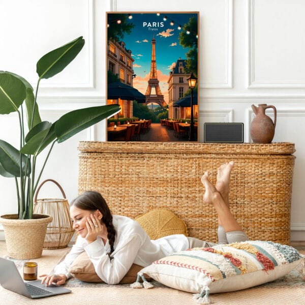 Picture frame mockup psd with bohemian home decor Picture frame mockup psd with bohemian home decor