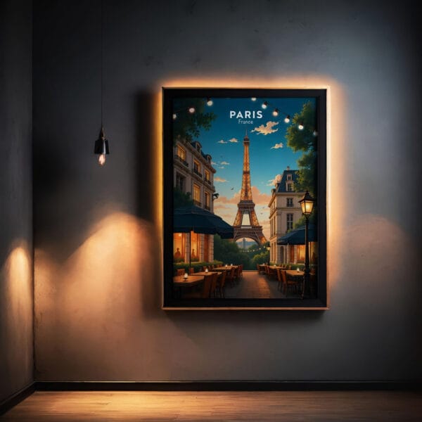 Paris-travel-poster neon Paris-travel-poster neon