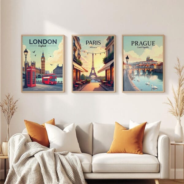 Prague-Czech-Republic 3-frames-wall Prague-Czech-Republic 3-frames-wall