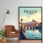 Poster Frame in living room Psd Mockup