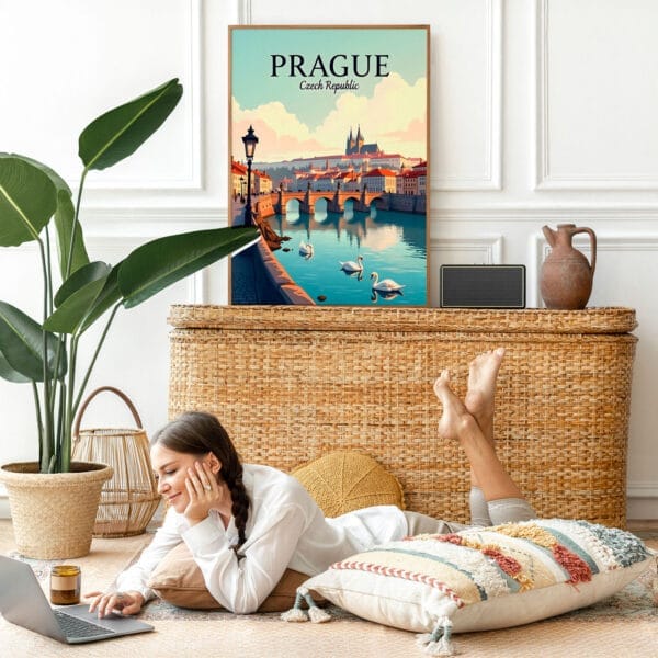 Picture frame mockup psd with bohemian home decor Picture frame mockup psd with bohemian home decor