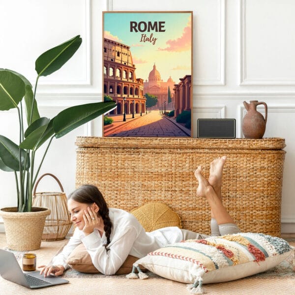 Picture frame mockup psd with bohemian home decor Picture frame mockup psd with bohemian home decor