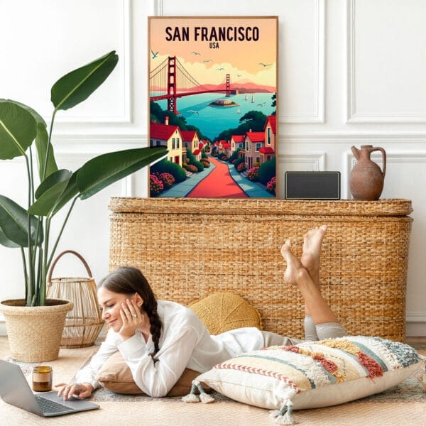 Picture frame mockup psd with bohemian home decor Picture frame mockup psd with bohemian home decor