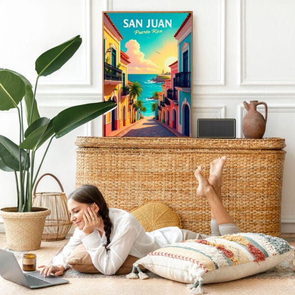 Picture frame mockup psd with bohemian home decor Picture frame mockup psd with bohemian home decor