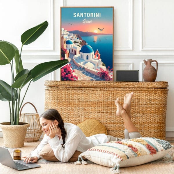 Picture frame mockup psd with bohemian home decor Picture frame mockup psd with bohemian home decor