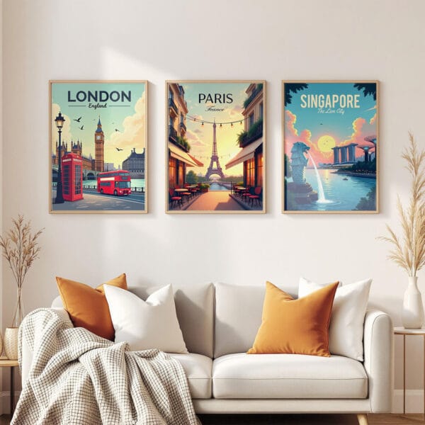 Singapore-The-Lion_city 3-frames-wall Singapore-The-Lion_city 3-frames-wall