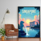 Poster Frame in living room Psd Mockup