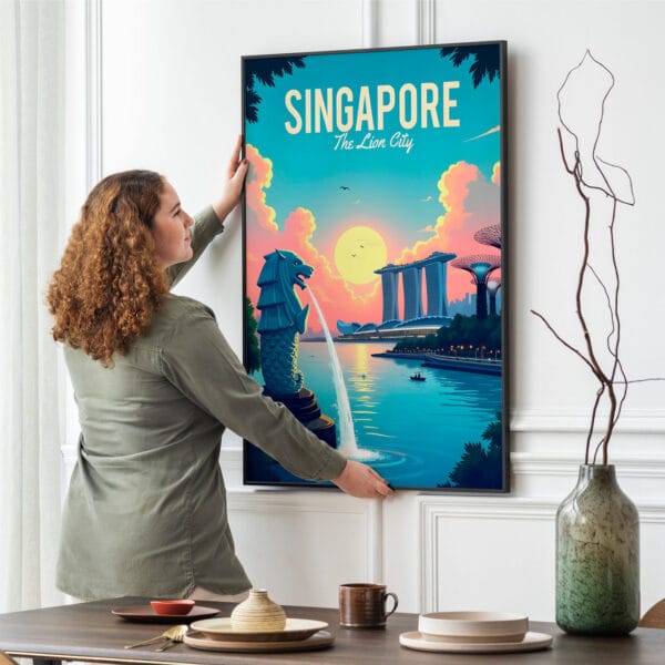 Picture frame mockup psd hanging on wall minimal interior design Picture frame mockup psd hanging on wall minimal interior design