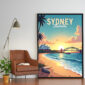 Poster Frame in living room Psd Mockup