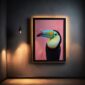 Toucan Wall Art Print neon