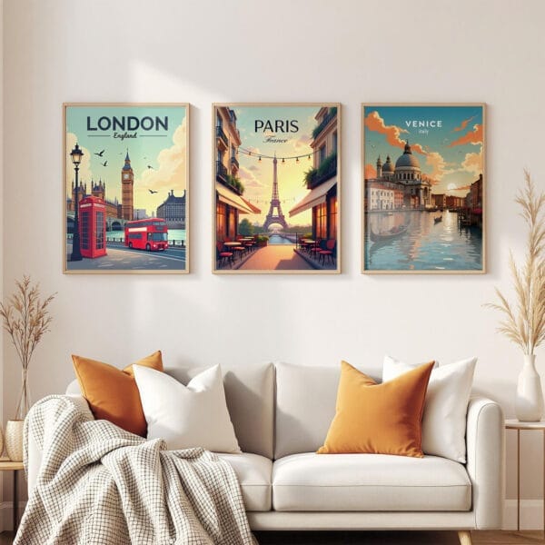 Venice 3-frames-wall Venice Italy Wall Art