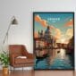 Poster Frame in living room Psd Mockup