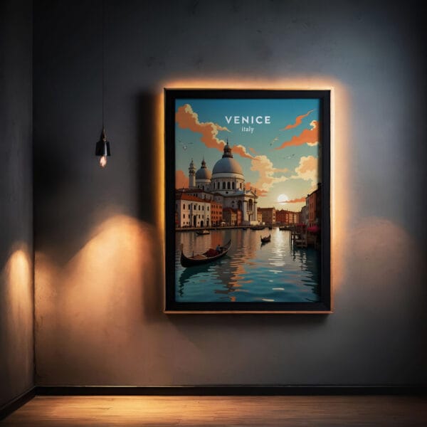 Venice-travel-poster neon Venice-travel-poster neon