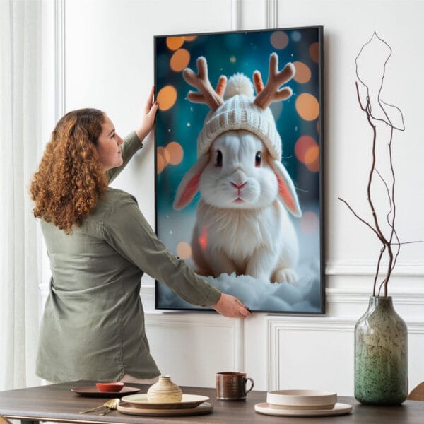 Picture frame mockup psd hanging on wall minimal interior design Picture frame mockup psd hanging on wall minimal interior design