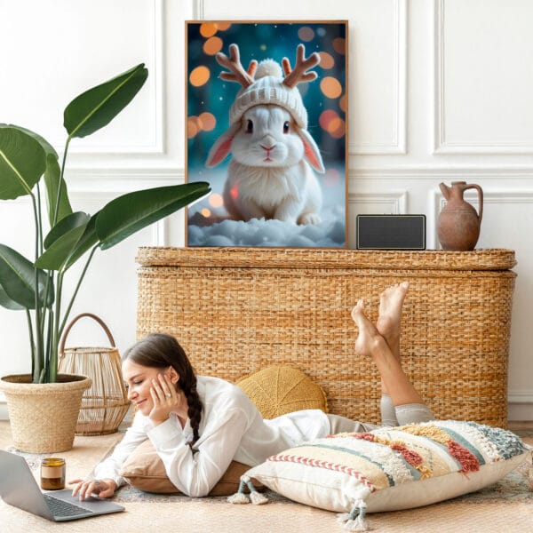 Picture frame mockup psd with bohemian home decor Picture frame mockup psd with bohemian home decor